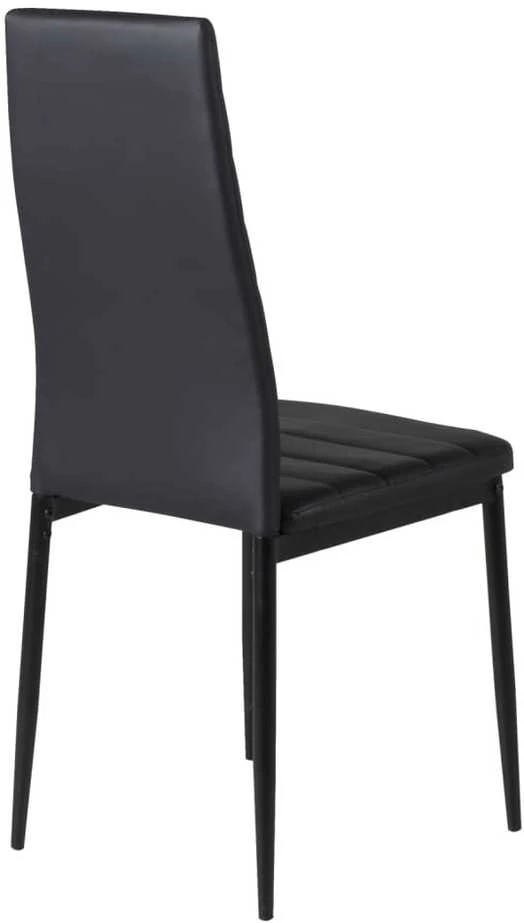 Venture Home Valgomojo kėdės Slim, 2vnt., juodos, odos imitacijos