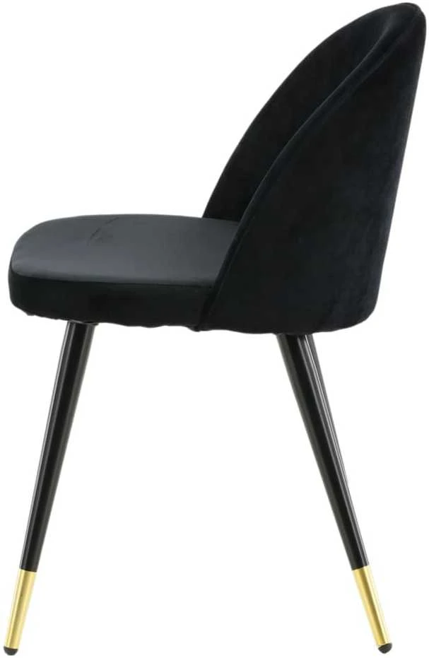 Venture Home Valgomojo kėdės Velvet, 2vnt., juodos/žalvario, aksomas