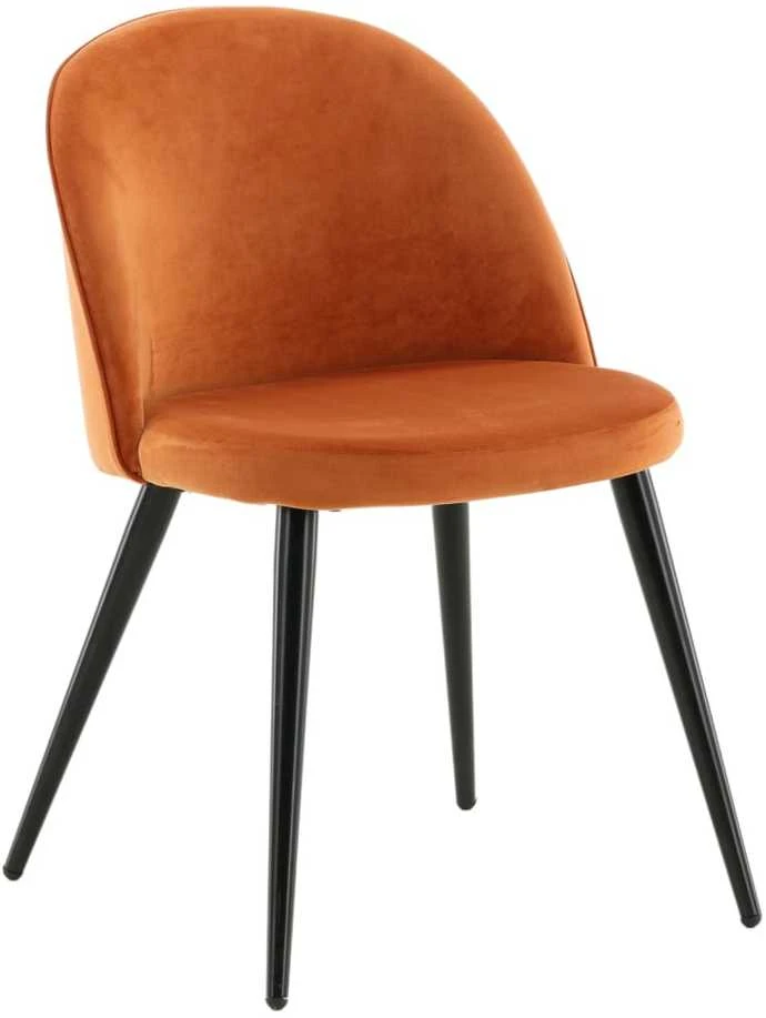 Venture Home Valgomojo kėdės Velvet, 2vnt., juodos/rūdžių, aksomas