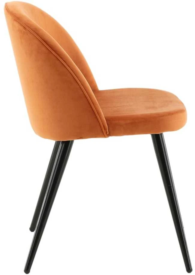 Venture Home Valgomojo kėdės Velvet, 2vnt., juodos/rūdžių, aksomas