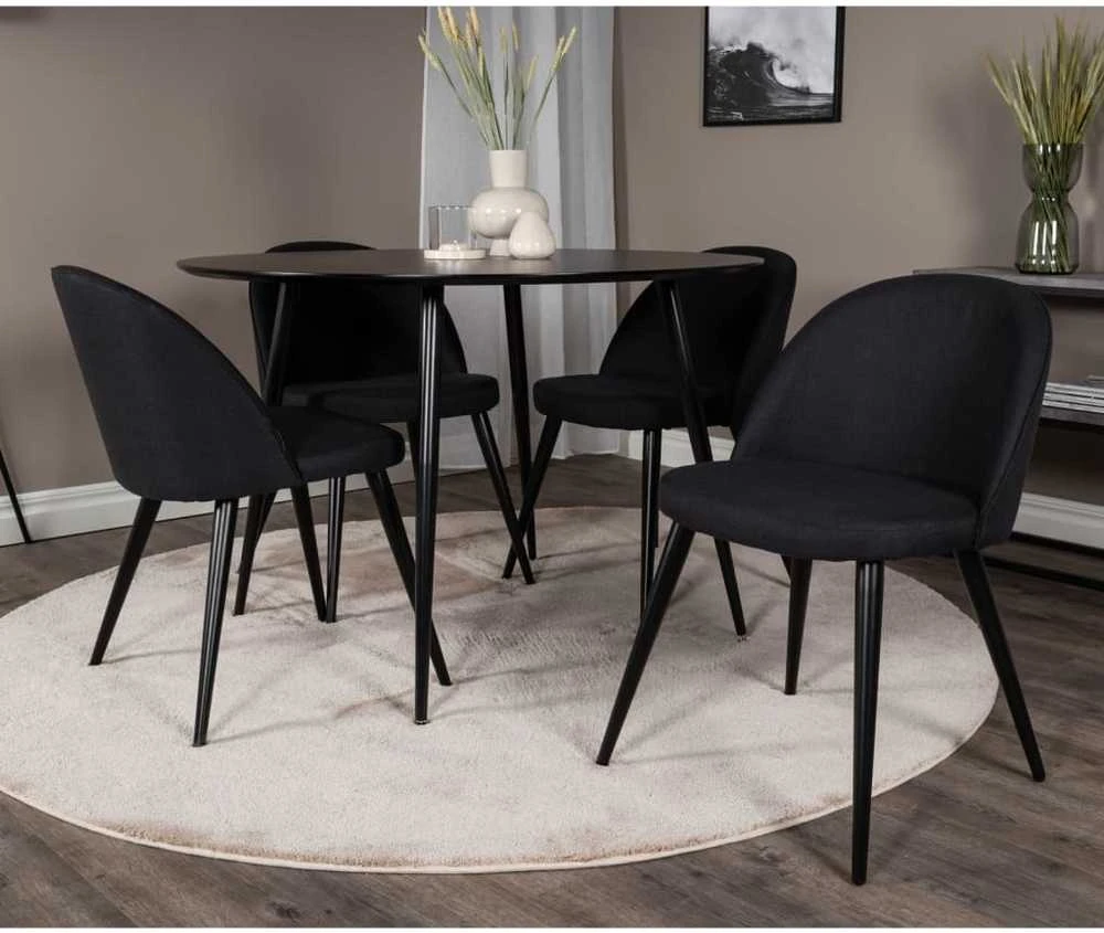 Venture Design Venture Home Valgomojo kėdės Velvet, 2vnt., juodos, poliesteris