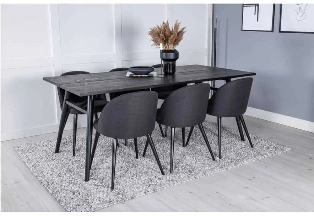 Venture Design Venture Home Valgomojo kėdės Velvet, 2vnt., juodos, poliesteris