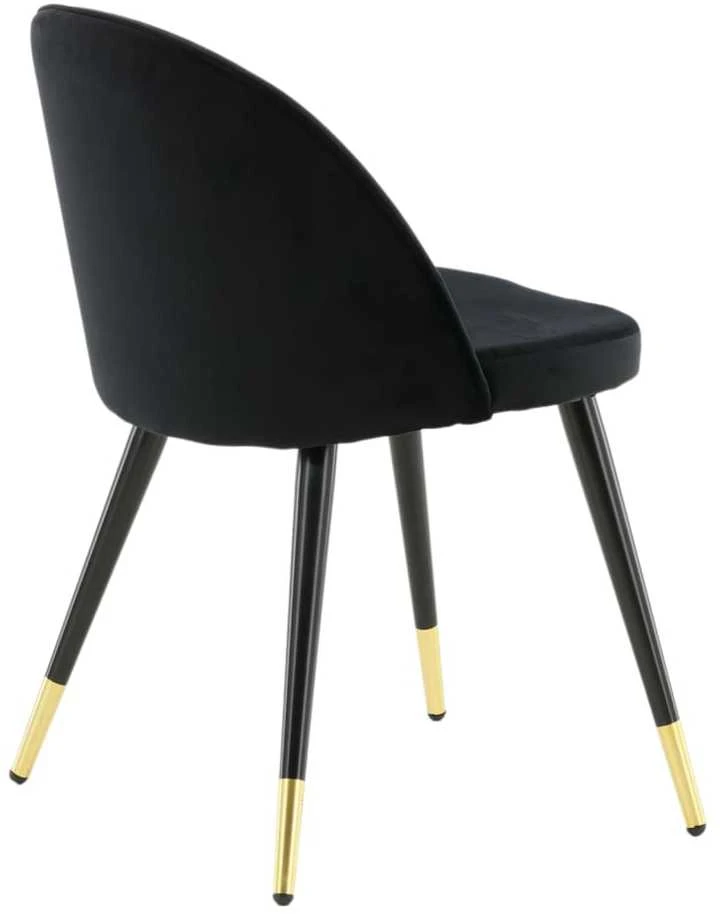 Venture Home Valgomojo kėdės Velvet, 2vnt., juodos/žalvario, aksomas
