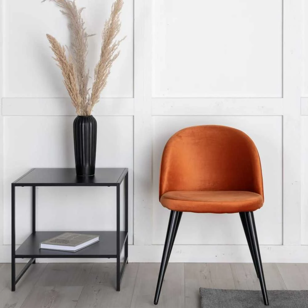 Venture Home Valgomojo kėdės Velvet, 2vnt., juodos/rūdžių, aksomas