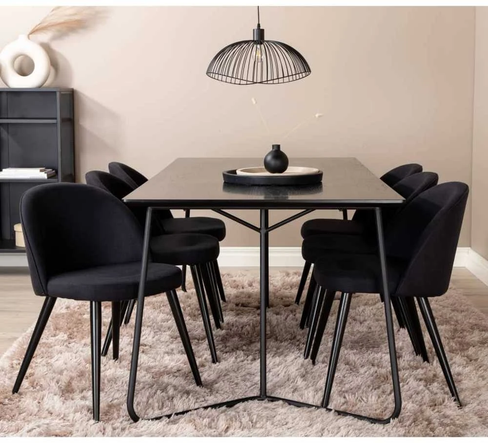 Venture Design Venture Home Valgomojo kėdės Velvet, 2vnt., juodos, poliesteris