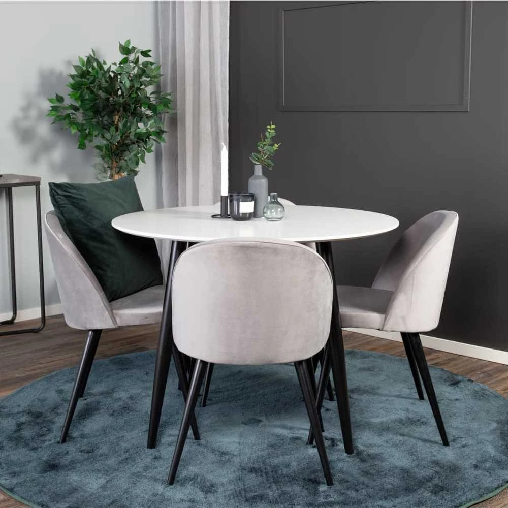Venture Home Valgomojo kėdės Velvet, 2vnt., juodos/pilkos, aksomas