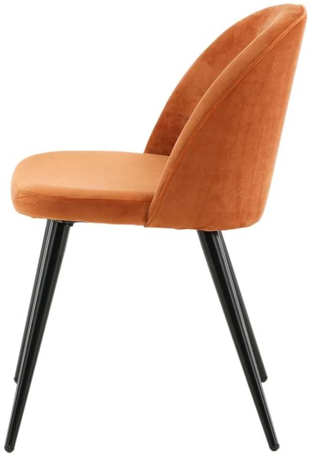 Venture Home Valgomojo kėdės Velvet, 2vnt., juodos/rūdžių, aksomas
