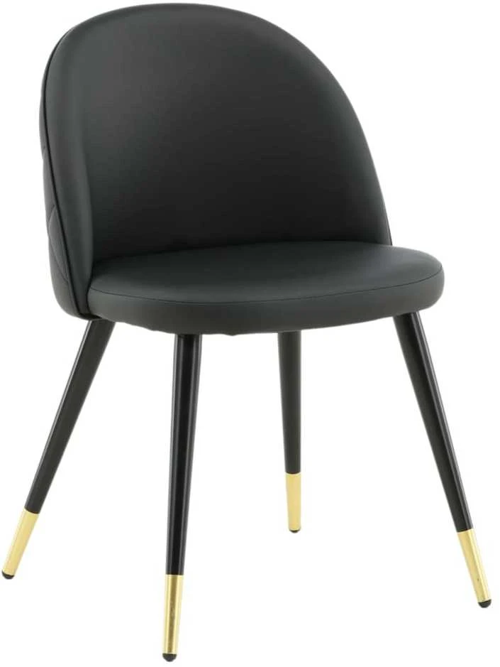 Venture Home Valgomojo kėdės Velvet, 2vnt., juodos, odos imitacijos