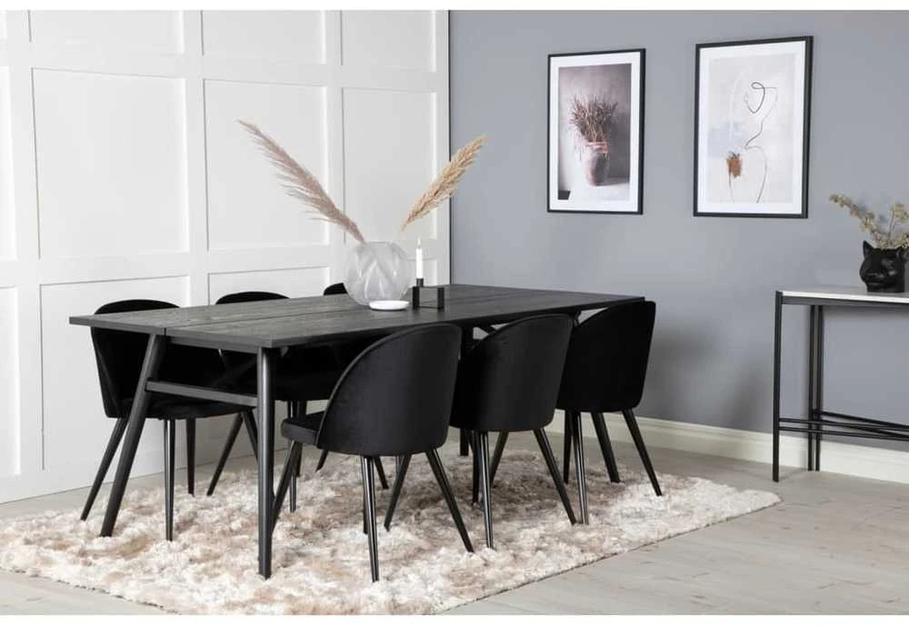 Venture Design Venture Home Valgomojo kėdės Velvet, 2vnt., juodos spalvos, aksomas