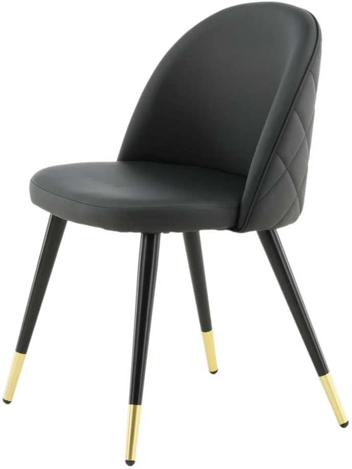 Venture Home Valgomojo kėdės Velvet, 2vnt., juodos, odos imitacijos