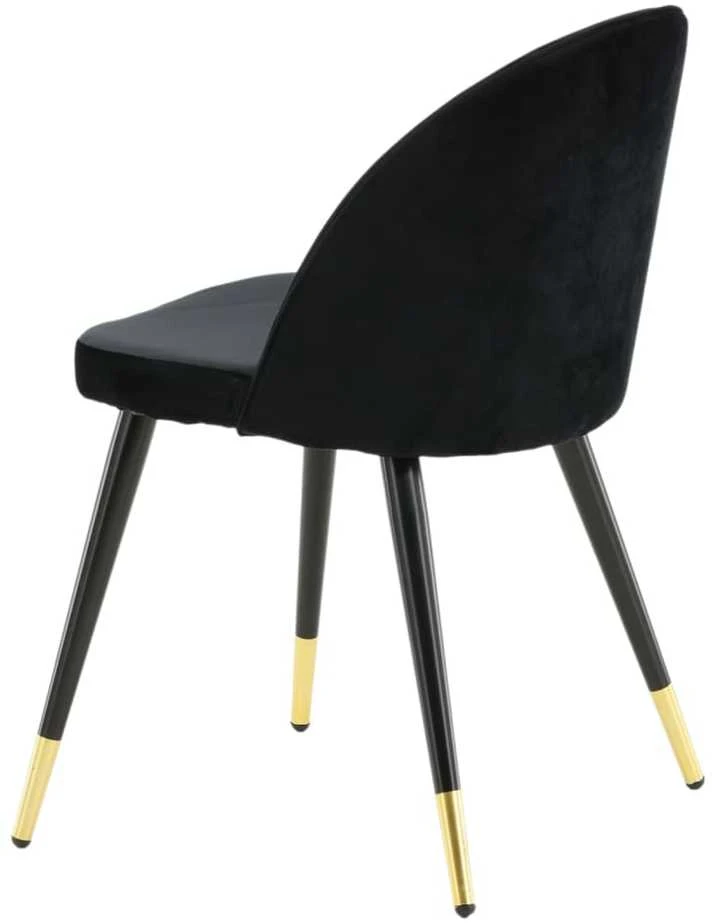 Venture Home Valgomojo kėdės Velvet, 2vnt., juodos/žalvario, aksomas