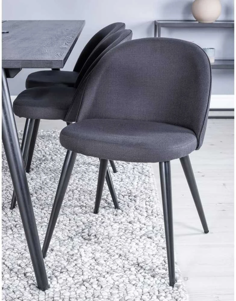 Venture Design Venture Home Valgomojo kėdės Velvet, 2vnt., juodos, poliesteris