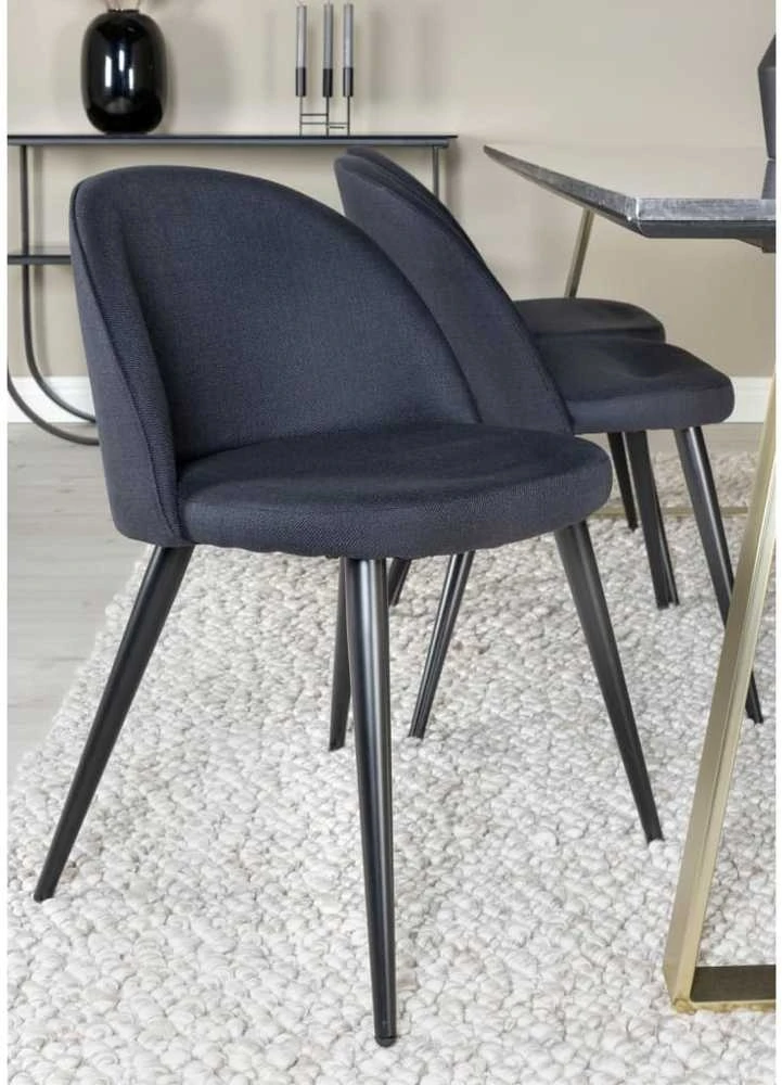 Venture Design Venture Home Valgomojo kėdės Velvet, 2vnt., juodos, poliesteris