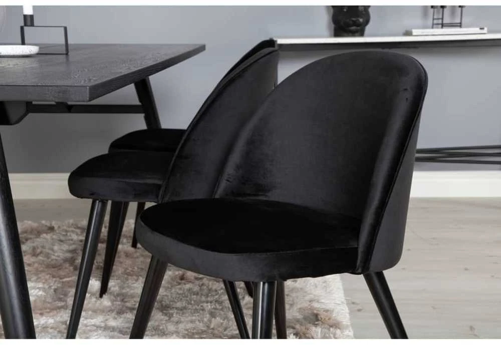 Venture Design Venture Home Valgomojo kėdės Velvet, 2vnt., juodos spalvos, aksomas