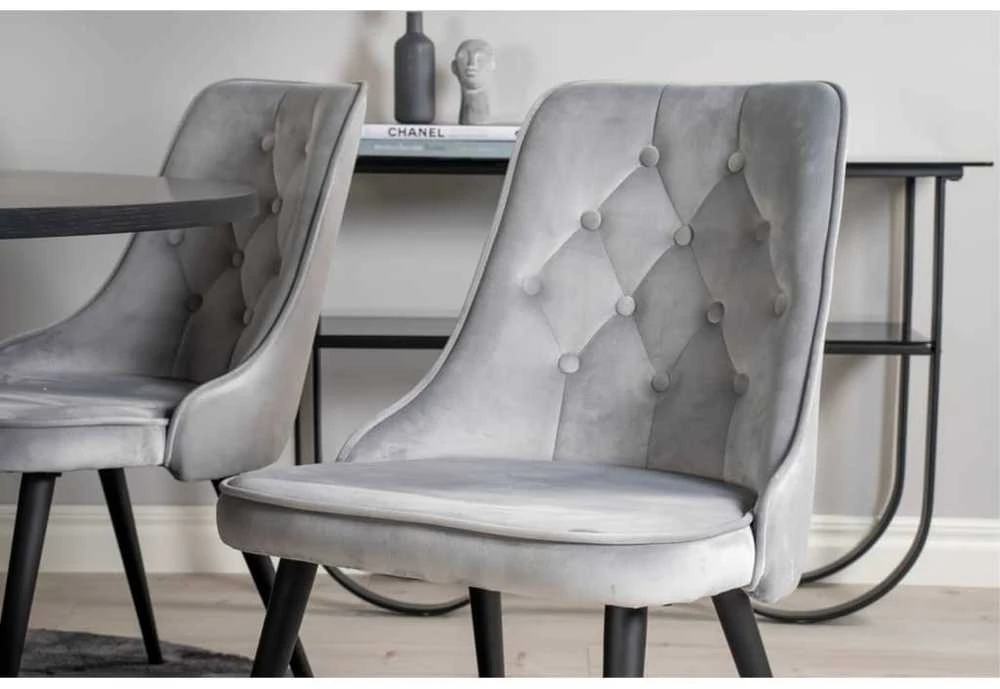 Venture Home Valgomojo kėdės Velvet Deluxe, 2vnt., pilkos, aksomas