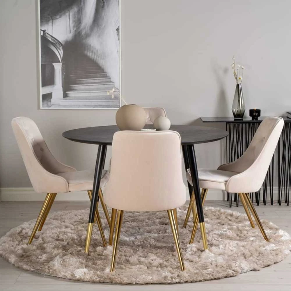 Venture Home Valgomojo kėdės Velvet Deluxe, 2vnt., smėlio, aksomas