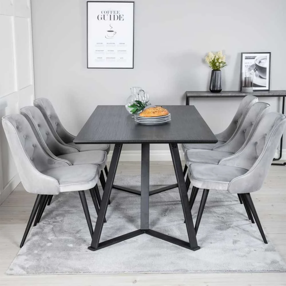 Venture Home Valgomojo kėdės Velvet Deluxe, 2vnt., pilkos, aksomas