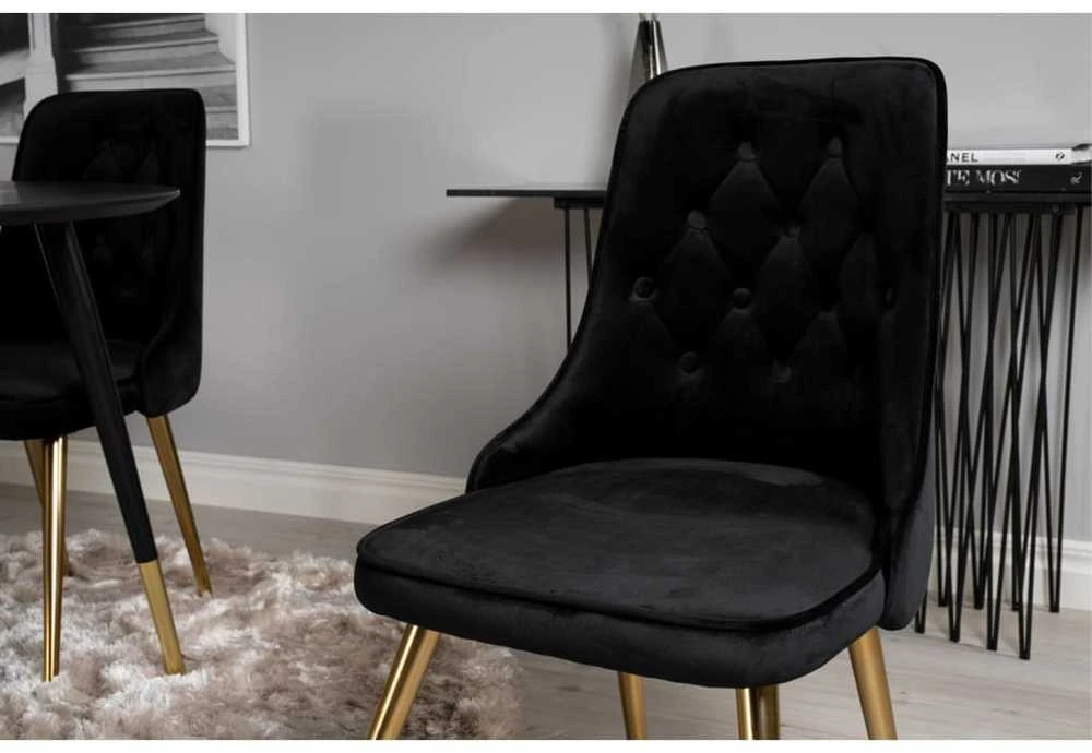 Venture Home Valgomojo kėdės Velvet Deluxe, 2vnt., juodos, aksomas
