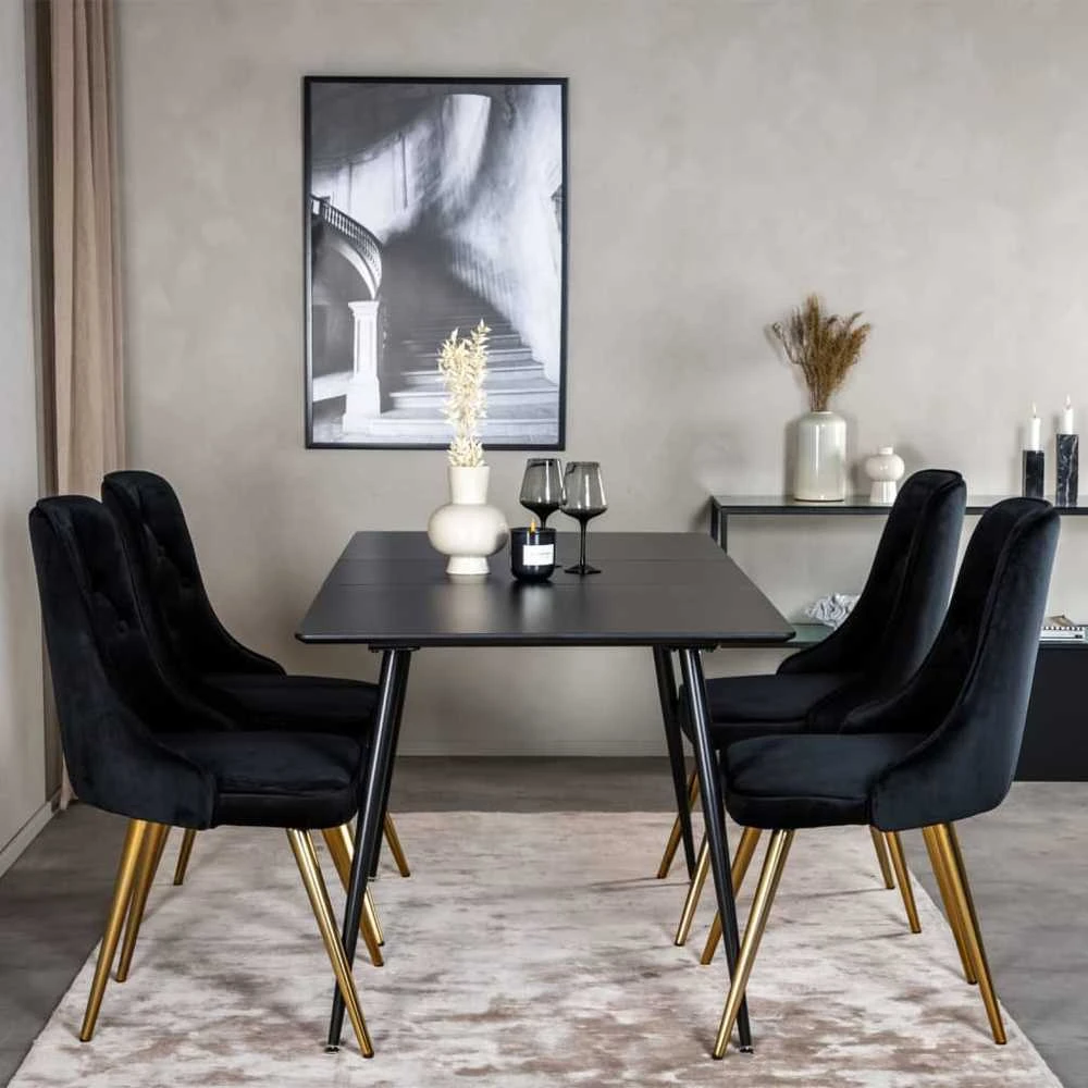 Venture Home Valgomojo kėdės Velvet Deluxe, 2vnt., juodos, aksomas
