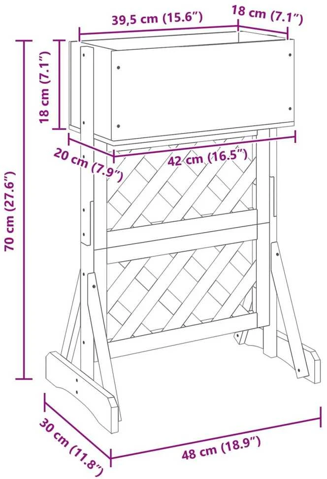 Vertikalus sodinimo trellis Oranžinė 48 x 30 x 70,5 cm