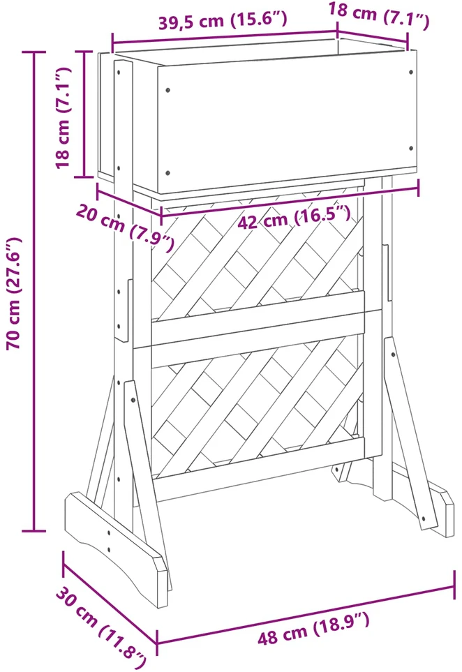 Vertikalus sodinimo trellis Oranžinė 48 x 30 x 70,5 cm