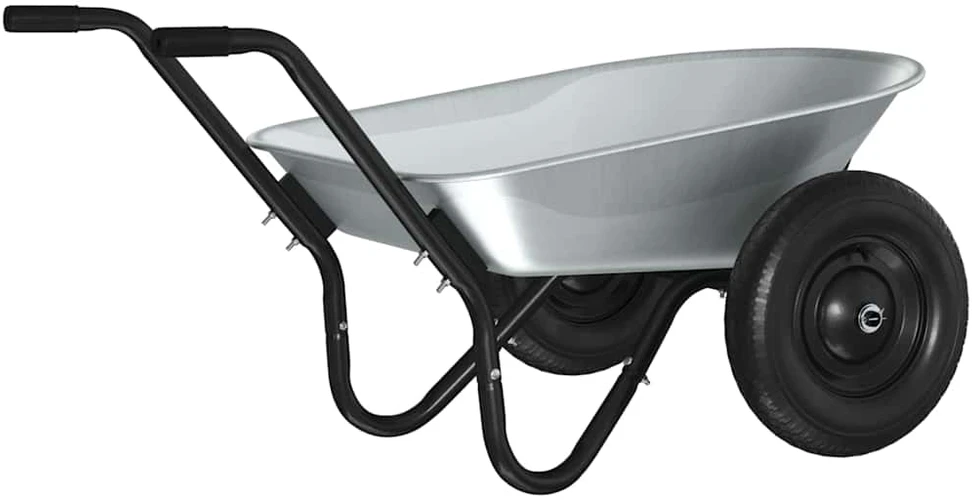 Vežimėlis Sidabrinė ir juoda 80 L 120 kg Galvanizuotas plienas