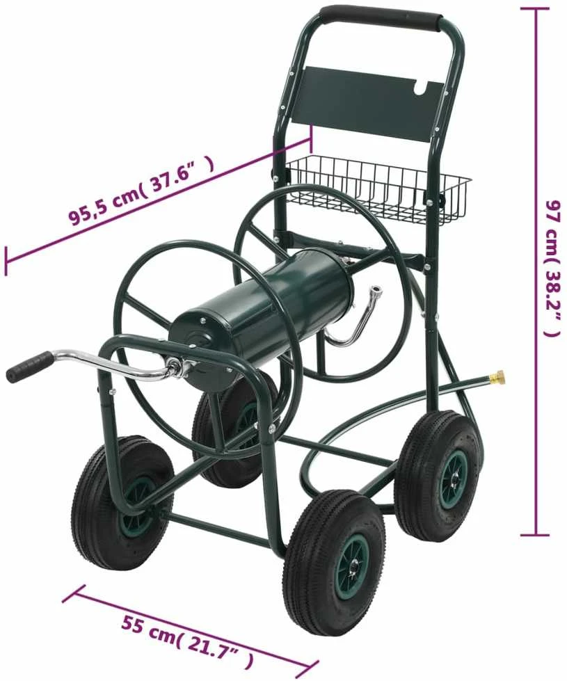 Vežimėlis sodo žarnai su 1/2" žarnos jungtimi, 75m