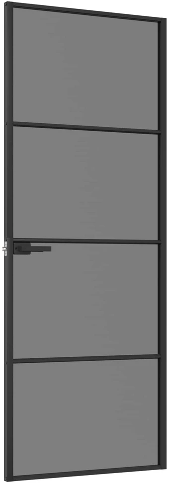 Vidaus durys 76 x 201,5 cm Grūdintas stiklas ir aliuminis
