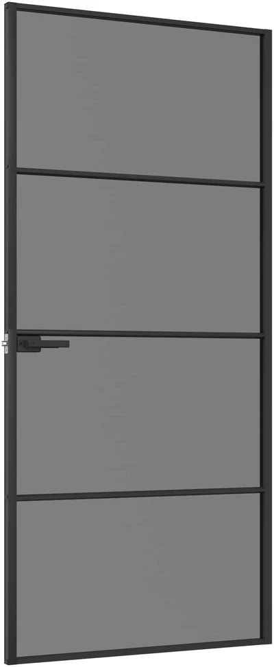 Vidaus durys 93 x 201,5 cm Grūdintas stiklas ir aliuminis