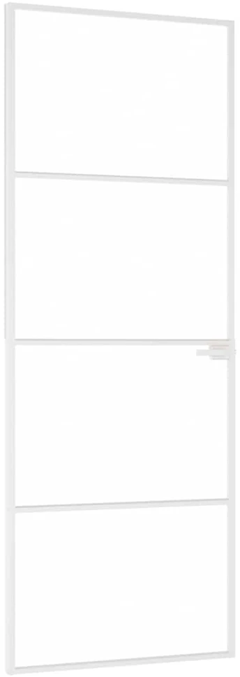 Vidaus durys, baltos, 76x201,5cm, grūdintas stiklas/aliuminis
