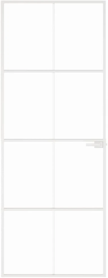 Vidaus durys, baltos, 76x201,5cm, grūdintas stiklas/aliuminis