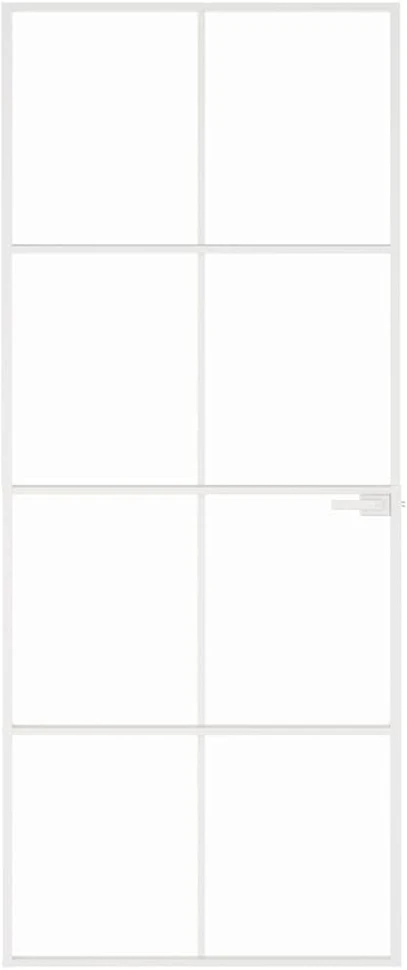Vidaus durys, baltos, 83x201,5cm, grūdintas stiklas/aliuminis