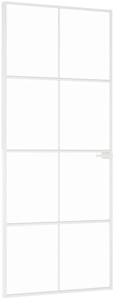 Vidaus durys, baltos, 83x201,5cm, grūdintas stiklas/aliuminis