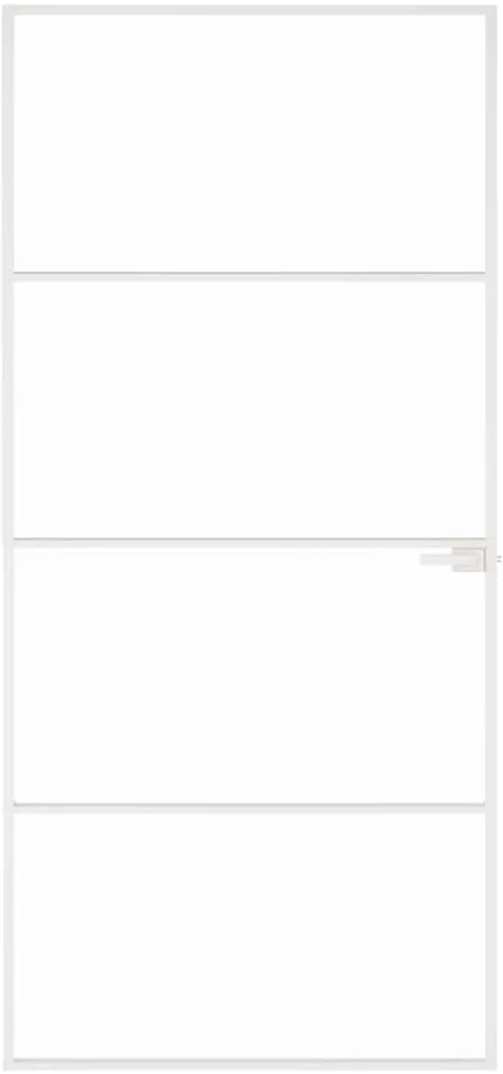 Vidaus durys, baltos, 93x201,5cm, grūdintas stiklas/aliuminis