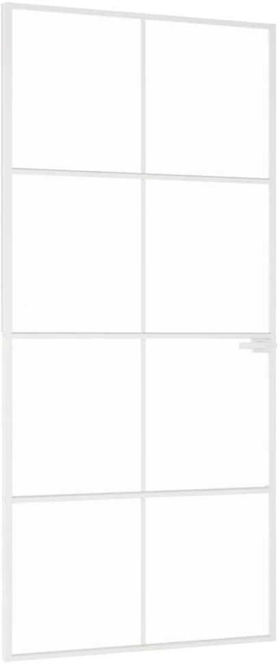 Vidaus durys, baltos, 93x201,5cm, grūdintas stiklas/aliuminis