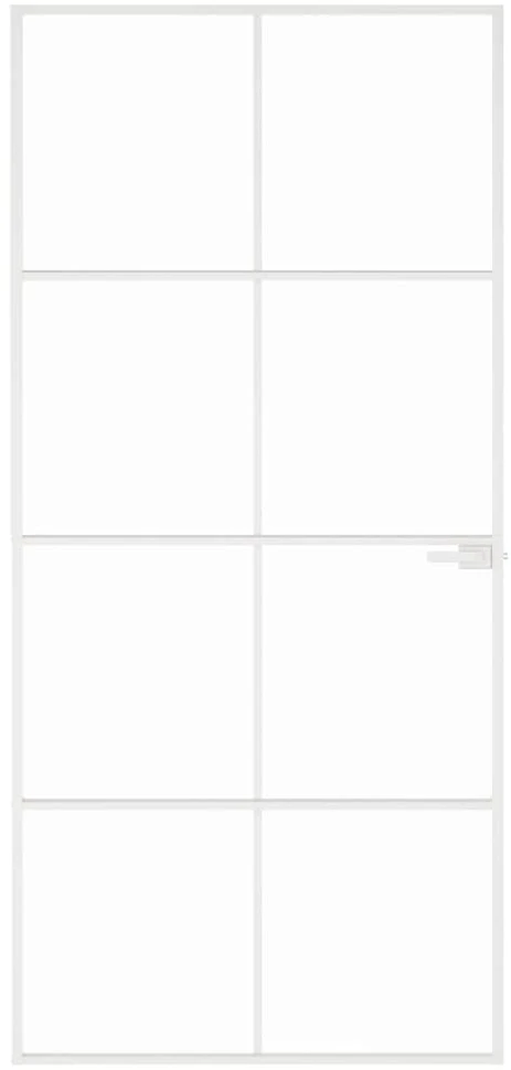 Vidaus durys, baltos, 93x201,5cm, grūdintas stiklas/aliuminis