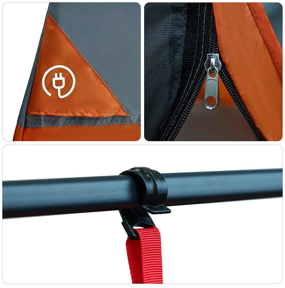 Vidinė palapinė Pilka ir oranžinė 280 x 220 x 176 cm tafta