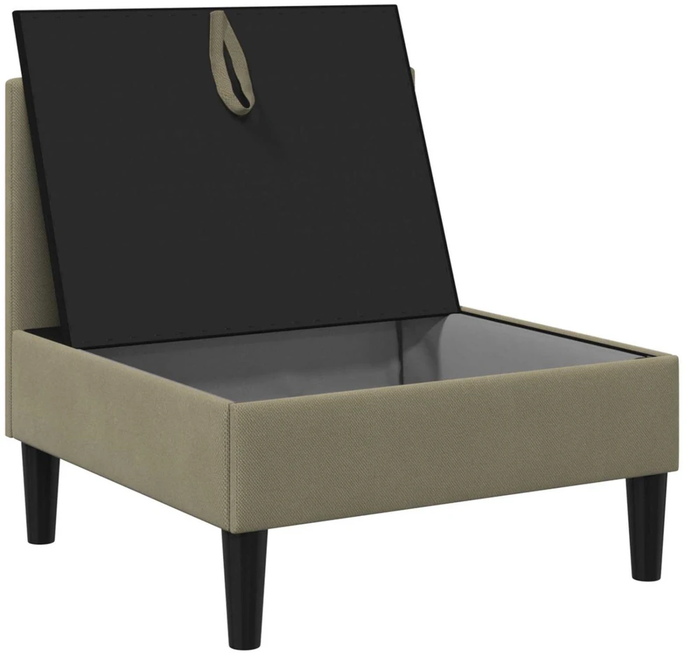 Vidinė Sofa su Saugykla Chaki Aksomas
