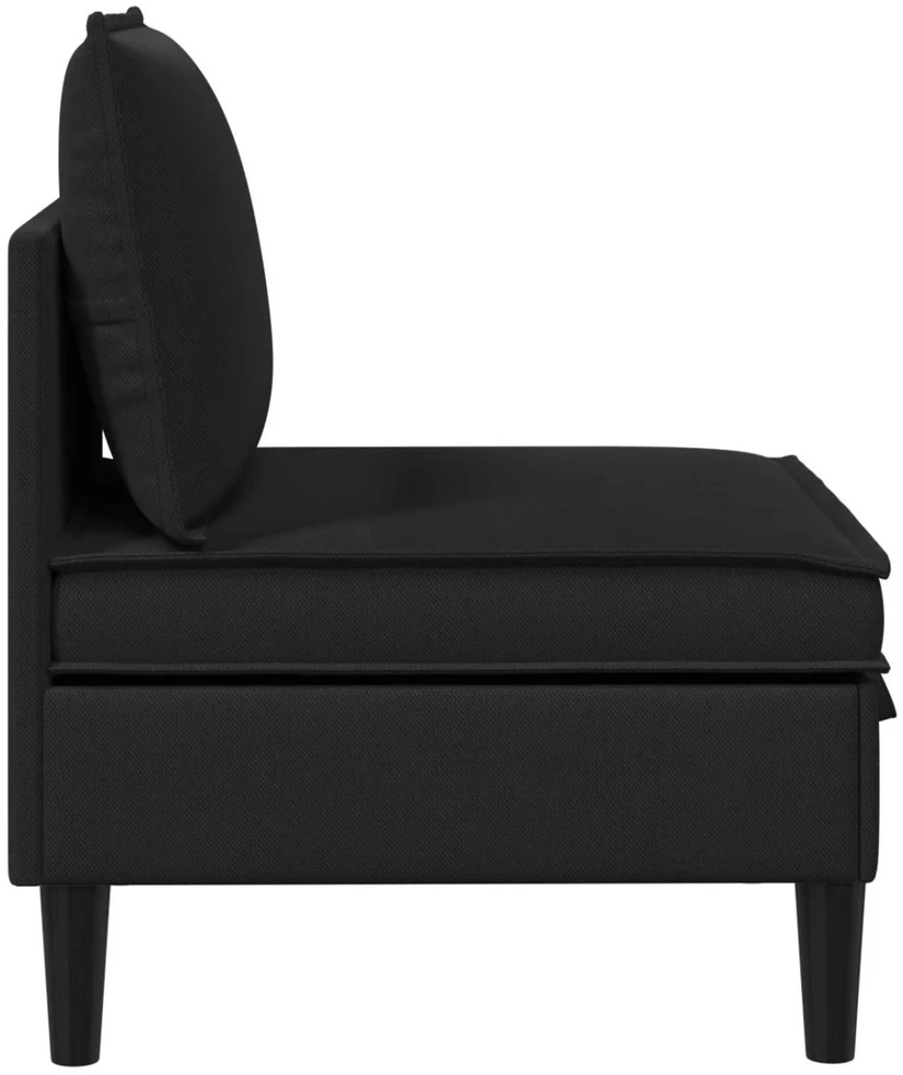 Vidinė Sofa su Saugykla Juoda Aksomas