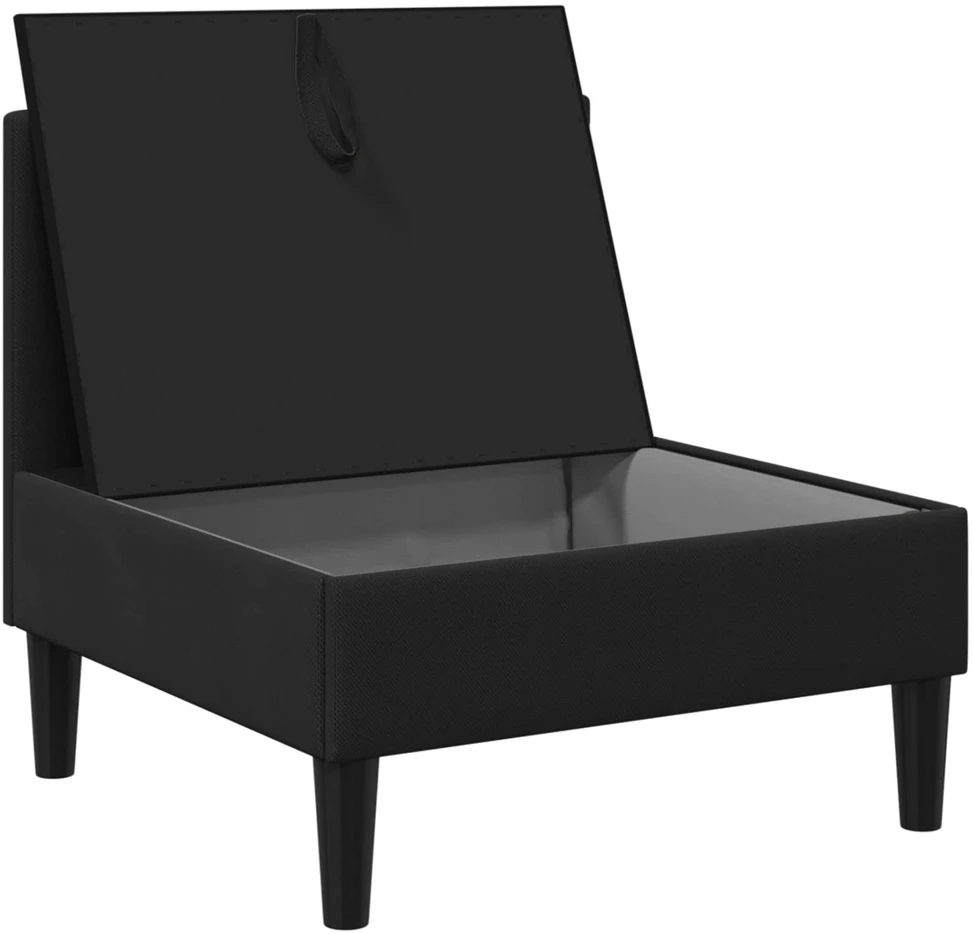 Vidinė Sofa su Saugykla Juoda Aksomas