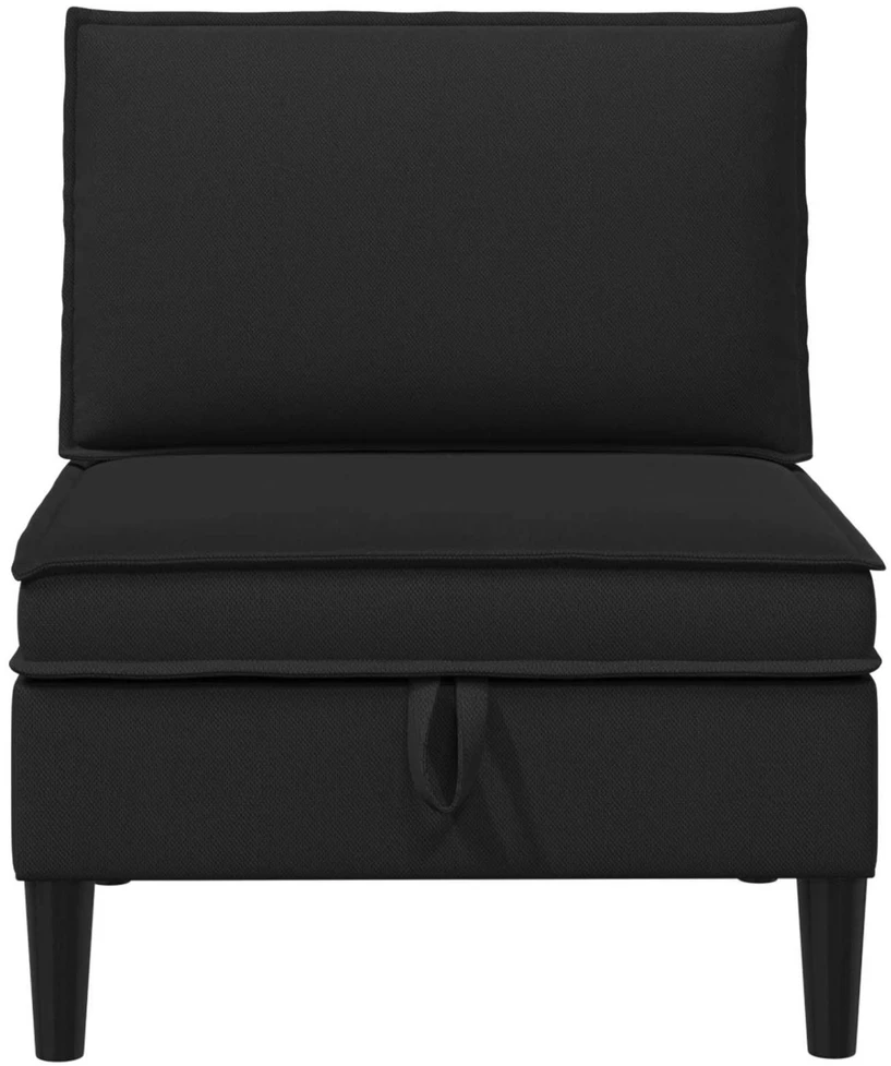Vidinė Sofa su Saugykla Juoda Aksomas
