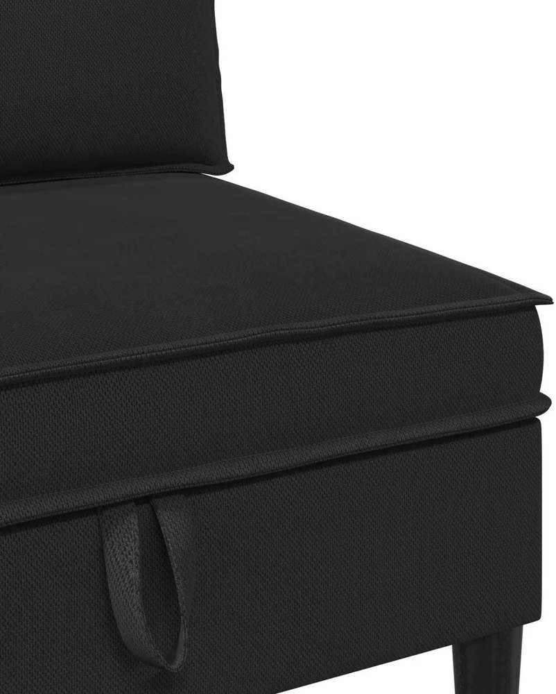 Vidinė Sofa su Saugykla Juoda Aksomas