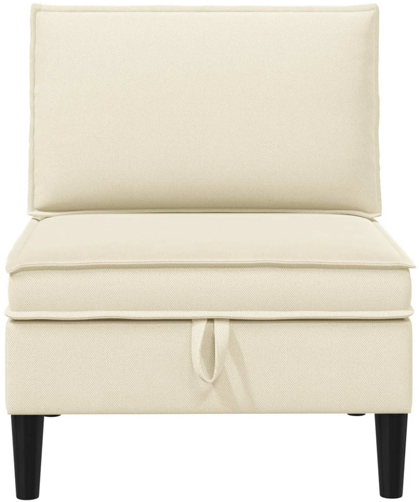 Vidinė Sofa su Saugykla Kreminė Aksomas