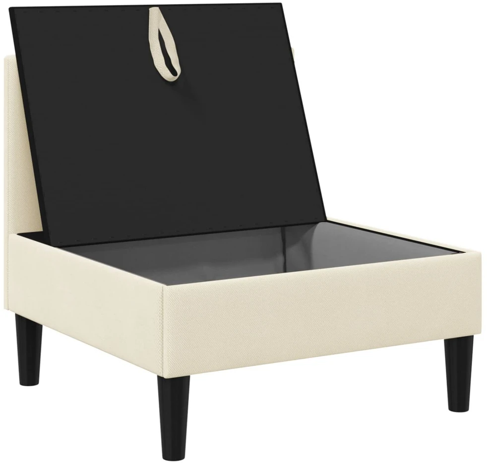 Vidinė Sofa su Saugykla Kreminė Aksomas