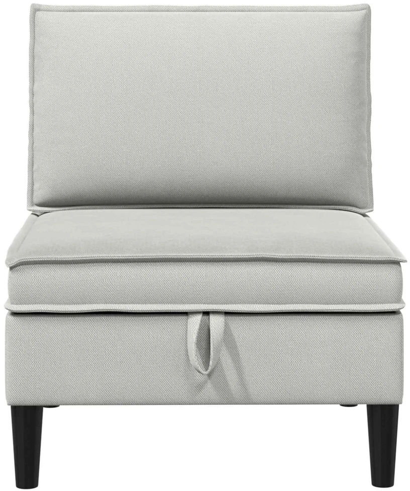 Vidinė Sofa su Saugykla Šviesiai pilka Aksomas