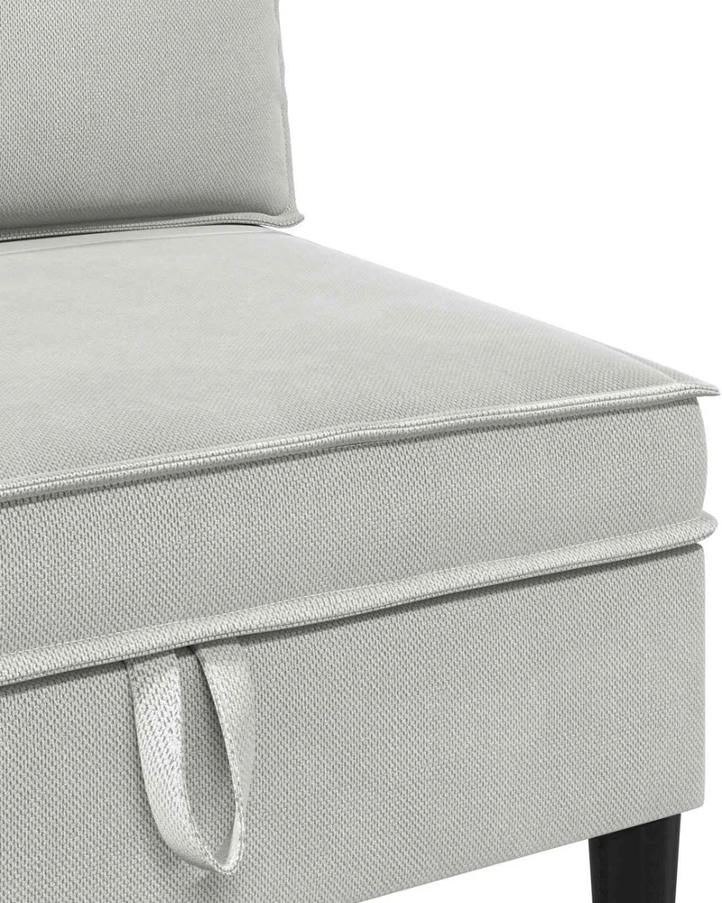 Vidinė Sofa su Saugykla Šviesiai pilka Aksomas
