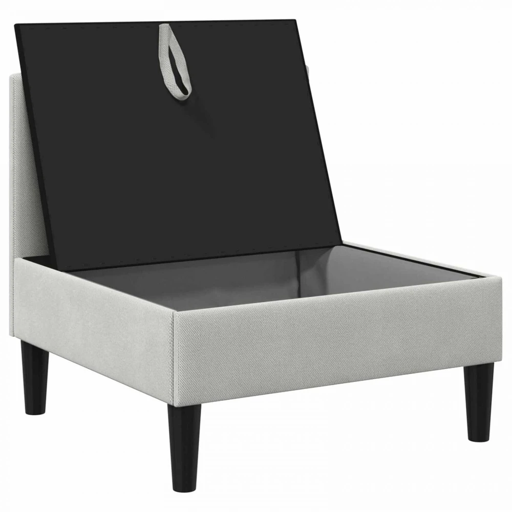 Vidinė Sofa su Saugykla Šviesiai pilka Aksomas