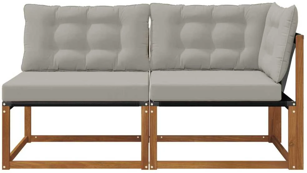 2 vnt. Lauko vidurinė ir kampinė sofa Kietos akacijos mediena