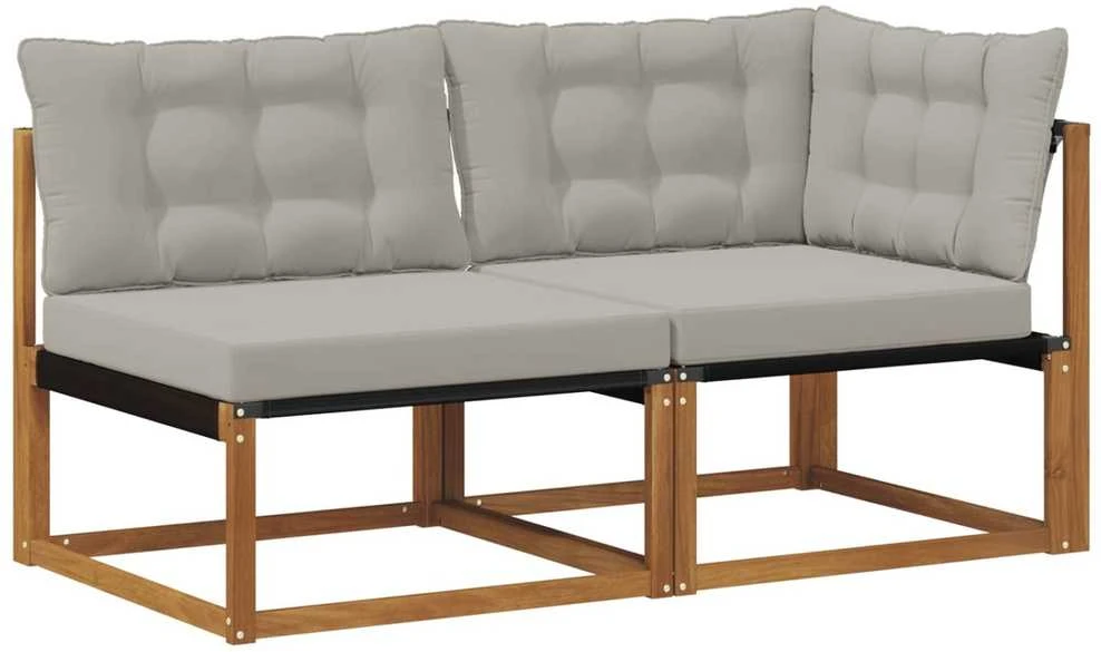 2 vnt. Lauko vidurinė ir kampinė sofa Kietos akacijos mediena