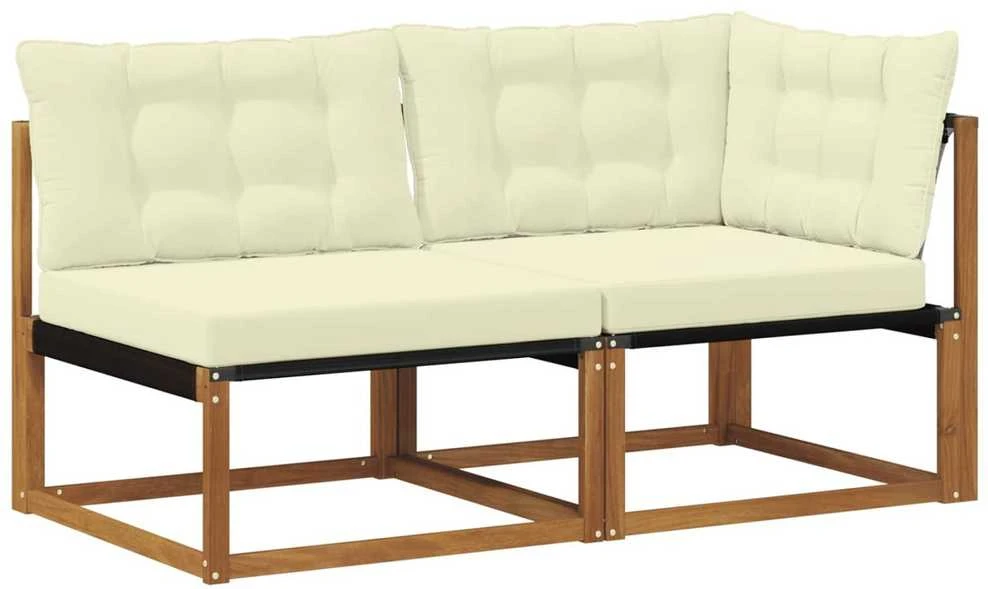 2 vnt. Vidurinė ir kampinė sofa Kietos akacijos mediena